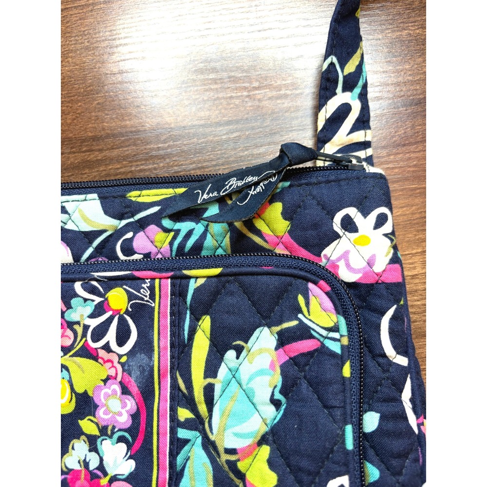 Vera Bradley Ribbons Hipster Crossbody Bag Quilted Navy Cottagecore Discontinued